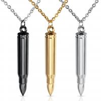 Stainless Steel Jewelry Necklace, Bullet, plated, oval chain & for man, more colors for choice, 44x70mm, Sold Per Approx 19.6 Inch Strand