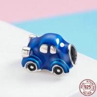 Thailand Sterling Silver Beads, Car, without troll & enamel, blue, 13x8mm, Hole:Approx 4.5-5mm, Sold By PC