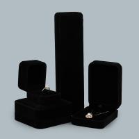 Velvet Jewelry Set Box, Velveteen, different styles for choice, black, 10PCs/Lot, Sold By Lot