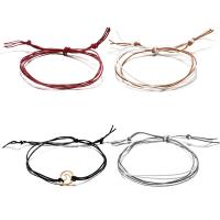 Tibetan Style Bracelet Set, with Waxed Nylon Cord, with 2inch extender chain, gold color plated, adjustable & for woman, nickel, lead & cadmium free, Length:Approx 8.2 Inch, 4Strands/Lot, Sold By Lot