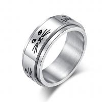 Titanium Steel Finger Ring, rotatable & Unisex & different size for choice, original color, 3PCs/Lot, Sold By Lot