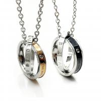 Titanium Steel Pendants Donut plated Unisex & for couple & with rhinestone Approx 22.8 25mm Sold By PC