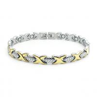 Bijoux bracelet en acier inoxydable, acier inoxydable 316L, feuille, Placage de couleur d'or, pour femme, 216x6mm, Vendu par Environ 8.5 pouce brin