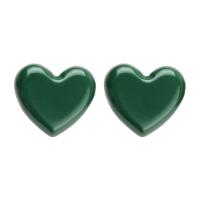 Zinc Alloy Stud Earring Heart silver color plated Korean style & for woman & enamel nickel lead & cadmium free Sold By Pair