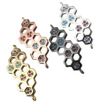Brass Jewelry Connector, with Resin, plated, micro pave cubic zirconia & 1/1 loop, more colors for choice, nickel, lead & cadmium free, 28x11x4mm, Hole:Approx 1mm, 10PCs/Lot, Sold By Lot