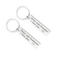 Stainless Steel Key Chain, Unisex & different designs for choice & blacken, 45x10mm, Sold By Strand