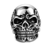 Titanium Stål Fingerring, Skull, forskellig størrelse for valg & for mennesket & sværte, flere farver til valg, Solgt af PC