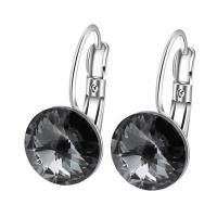 Brass Leverback Earring platinum plated for woman & with cubic zirconia nickel lead & cadmium free Sold By Pair