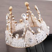 Bridal Tiaras, Tibetan Style, with Crystal, Crown, gold color plated, for bridal & with rhinestone, nickel, lead & cadmium free, 140x110mm, Sold By PC