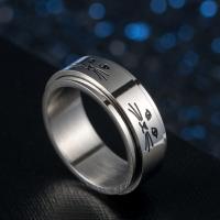 Titanium Steel Finger Ring can be twisted & Unisex & blacken Sold By PC