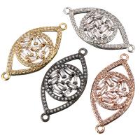 Brass Jewelry Connector Horse Eye plated micro pave cubic zirconia & 1/1 loop nickel lead & cadmium free Approx 1mm Sold By Lot