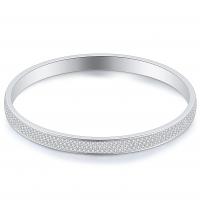 Stainless Steel Jewelry Bracelet, with Rhinestone Clay Pave, for woman, original color, 6mm, Inner Diameter:Approx 65mm, Sold By PC