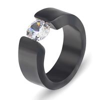 Hombres de acero inoxidable anillo del dedo, acero inoxidable 316L, chapado, diverso tamaño para la opción & para hombre & con diamantes de imitación, más colores para la opción, 8mm, Vendido por UD