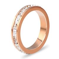 Rhinestone-Edelstahl -Finger-Ring, Edelstahl, verschiedene Größen vorhanden & für Frau & mit Strass, keine, verkauft von PC