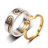 Rhinestone Edelstahl Ring Set, plattiert, 2 in 1 & verschiedene Größen vorhanden & für Frau & zweifarbig, 1.7mm, 6.8mm, 2PCs/Menge, verkauft von Menge