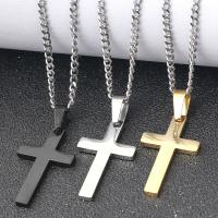 Stainless Steel Jewelry Necklace Cross plated oval chain & for man Length Approx 23.6 Inch Sold By PC