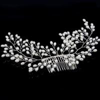 Braut Dekoratives Haarkämmchen, Messing, mit Kunststoff Perlen, plattiert, für Braut & verschiedene Größen vorhanden, frei von Nickel, Blei & Kadmium, 240x80mm, 200x80mm, verkauft von PC