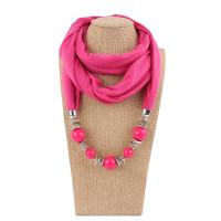 Polyester Scarf Pendant with Resin & Zinc Alloy plated for woman Sold Per Approx 70.8 Inch Strand