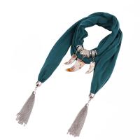 Zinc Alloy foulard pendentifs, Fibre de polyester, avec résine & alliage de zinc, Placage, pour femme, plus de couleurs à choisir, Vendu par Environ 70.8 pouce brin