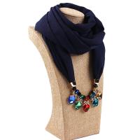 Zinc Alloy foulard pendentifs, Mousseline de soie, avec cristal & alliage de zinc, Placage, pour femme, plus de couleurs à choisir, Vendu par 70.8 pouce brin