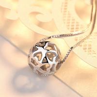 925 Sterling Silver Pendant Round platinum plated hollow nickel lead & cadmium free Sold By PC