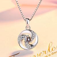 925 Sterling Silver Pendant platinum plated micro pave rhinestone nickel lead & cadmium free Approx 3-5mm Sold By PC