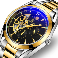 Men Wrist Watch, Stainless Steel, with Tempered Glass, plated, Life water resistant & different styles for choice & for man, 44x20x14mm, Length:Approx 9.4 Inch, Sold By PC