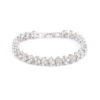 Zinc Alloy Bracelet plated for woman & with rhinestone nickel lead & cadmium free 7mm Length Approx 6.5 Inch Sold By PC
