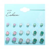Zinc Alloy Stud Earring Set with Plastic gold color plated for woman nickel lead & cadmium free 4mm 5mm 6mm Sold By Lot