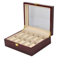 Watch Jewelry Box, Wood, with MDF & Velveteen, Rectangle, stoving varnish, multifunctional, red, 260x210x90mm, Sold By PC