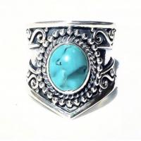 Brass Finger Ring with Gemstone antique silver color plated  & for woman nickel lead & cadmium free Sold By PC
