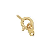 Brass Spring Ring Clasp real gold plated nickel lead & cadmium free Sold By PC