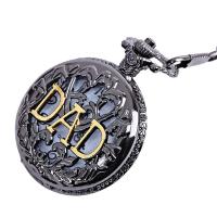 Zinklegierung Halskette Uhr, mit Kunststoff, unisex & mit Brief Muster, frei von Blei & Kadmium, 46mm,16mm, verkauft per ca. 1.32 ZollInch Strang