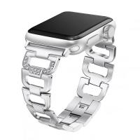 acier inoxydable bracelet de montre, Placage, pour Apple Watch & normes différentes pour le choix & styles différents pour le choix & avec strass, Vendu par PC