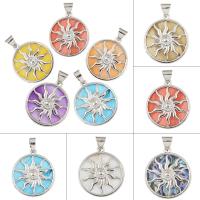 Zinc Alloy Pendants with Abalone Shell Paper & Freshwater Shell & White Shell Sun platinum color plated nickel lead & cadmium free Approx Sold By Bag