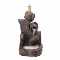 Backflow Incense Burner, Porcelain, black, 80x135mm, Sold By PC