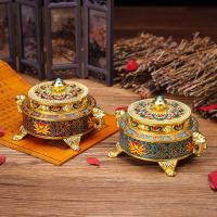 Tibetan Style Incense Burner, plated, portable & durable & Imitation Antique, more colors for choice, nickel, lead & cadmium free, 132x83mm, Sold By PC