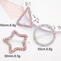 Hair Slide Zinc Alloy plated & for woman & with rhinestone nickel lead & cadmium free 60mm Sold By PC