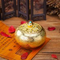 Tibetan Style Incense Burner, with Turquoise, gold color plated, portable & durable, nickel, lead & cadmium free, 98x70mm, 70mm, Sold By PC
