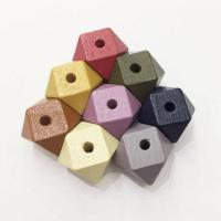Wood Large Hole Bead, faceted, more colors for choice, 20mm, Hole:Approx 4mm, 100PCs/Bag, Sold By Bag
