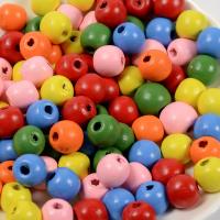 Wood Beads, Drum, stoving varnish, different size for choice, Random Color, Sold By Bag