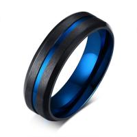 Stainless Steel Finger Ring for Men plated & for man 6mm 2mm US Ring Sold By PC