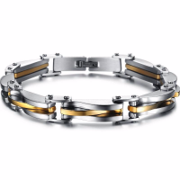 Titanium Steel Bracelet for man plated Approx 8.7 Inch  Sold By PC
