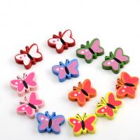 Wood Beads, Butterfly, stoving varnish, Random Color, 15x19mm, Hole:Approx 1mm, Sold By Bag