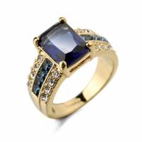 Zinc Alloy Finger Ring with Crystal gold color plated & for woman & faceted & with rhinestone nickel lead & cadmium free Sold By PC