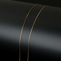Rostfritt stål Boston Chain, ROSTFRITT STÅL, med plast slid, guldfärg pläterade, Boston kedja, 0.9mm, Ca 10m/Spole, Säljs av Spole