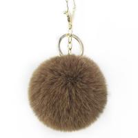 Zinc Alloy Key Chain with Faux Rabbit Hair gold color plated handmade & for woman nickel lead & cadmium free Sold By PC