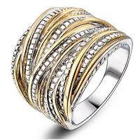 Cink Alloy Finger Ring, Krug, zlatna boja pozlaćen, bez spolne razlike & flower cut & različite veličine za izbor, Prodano By PC