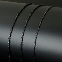 Rozsdamentes acélból készült ékszerek Chain, Stainless Steel, -val műanyag orsó, fegyver fekete bevonatú, különböző méretű a választás, Kb 20m/spool, Által értékesített spool