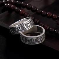 990 стерлингового серебра Открыть палец кольцо, Мужская & разные стили для выбора, 7mm, 1.5mm, размер:6-12, продается PC